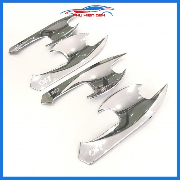 Ốp tay hõm mạ crom Hyundai i10 2014-2015-2016-2017-2018-2019-2020-2021 sáng bóng chống trầy bảo vệ cửa xe ô tô