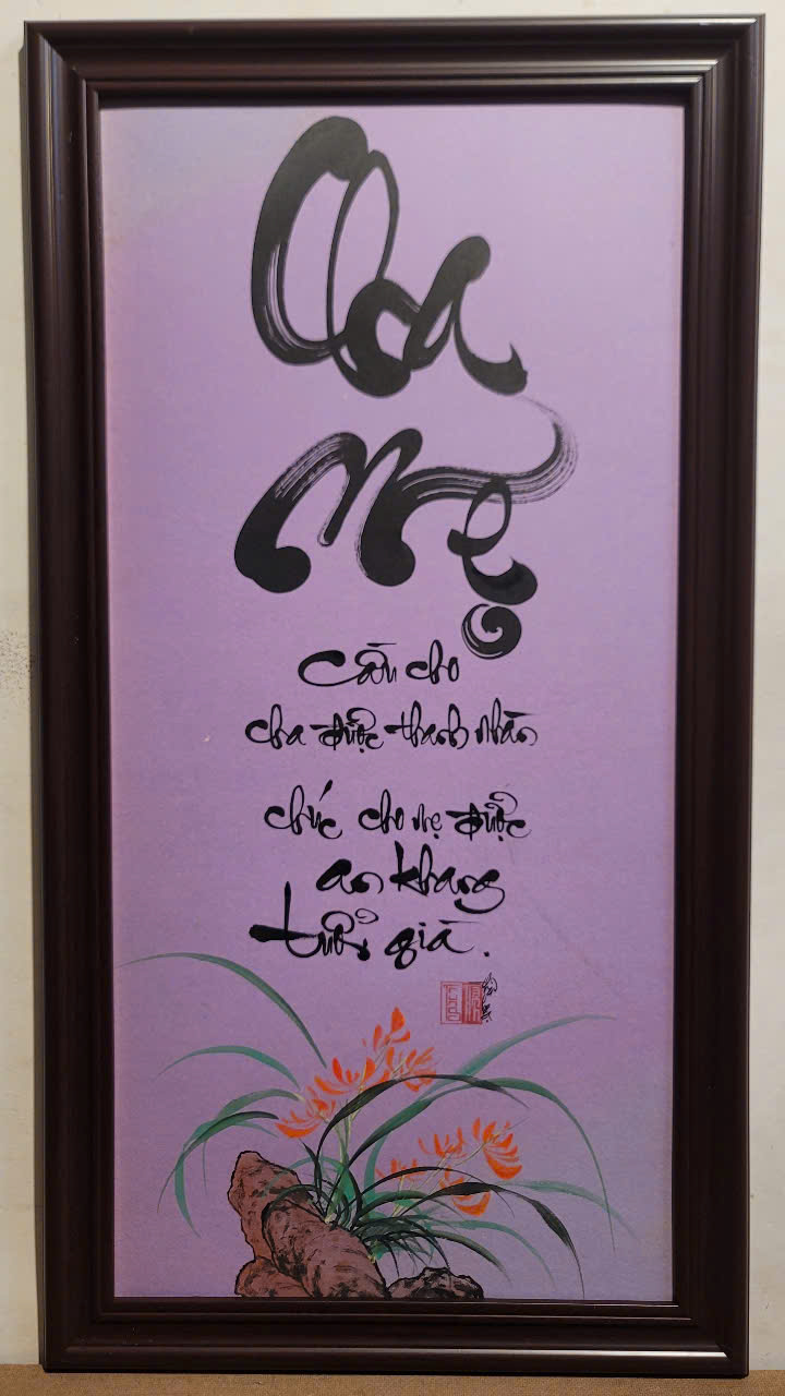 TRANH CHỮ VIẾT THƯ PHÁP - TÂM, PHÚC, LỘC , ĐỨC, NHẪN,HẠNH PHÚC, CHA MẸ
