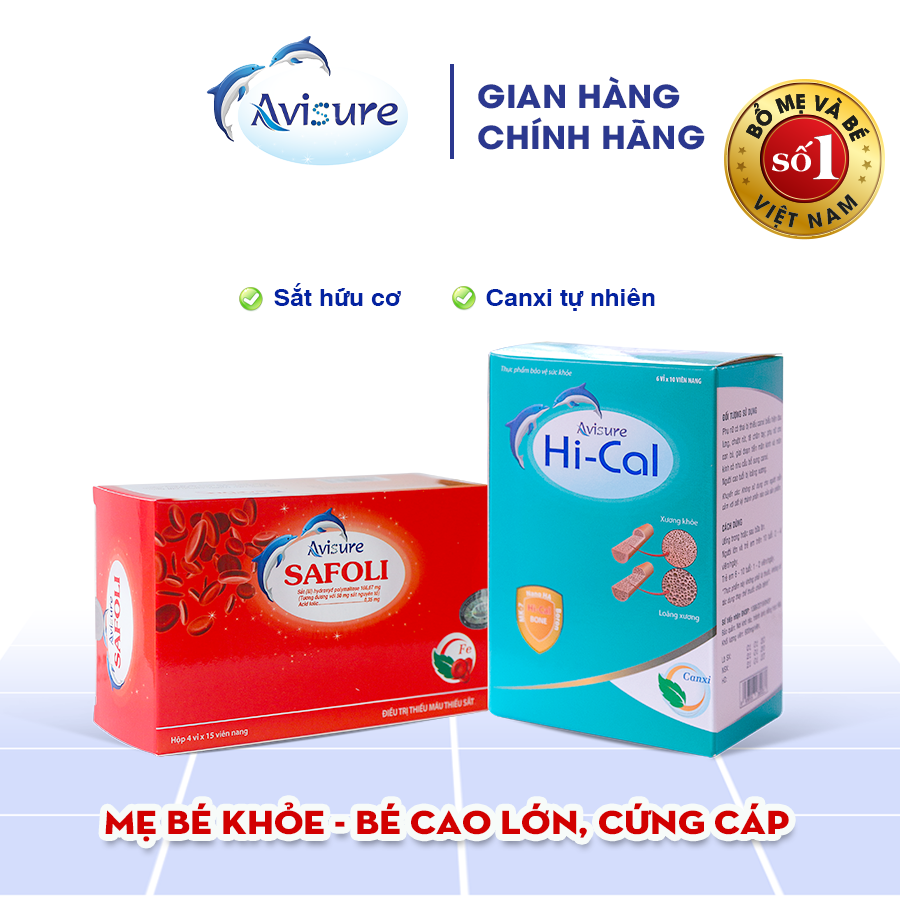 Combo sắt canxi cho bà bầu Avisure 120 viên