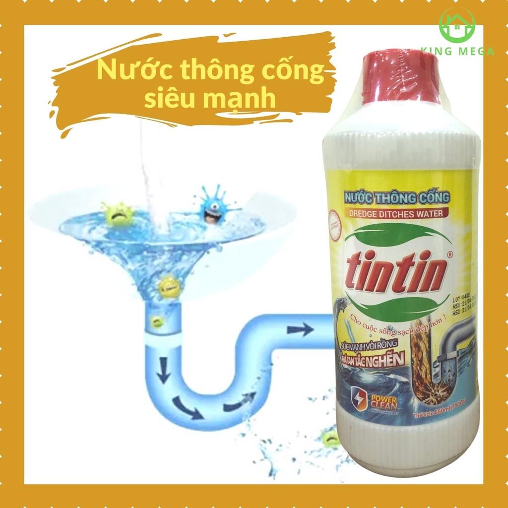 Nước thông cống cực mạnh - 500 ml - Thông sạch cặn bẩn - Không hư hại đường ống - TinTin