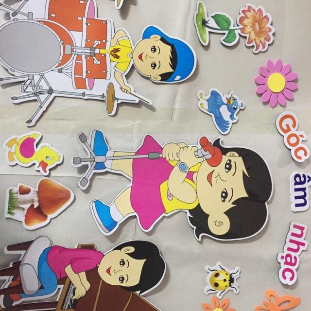 Compo 6 tranh góc ,3 in bàn tay, 1 kính lúp ,1 sét bé ngoan
