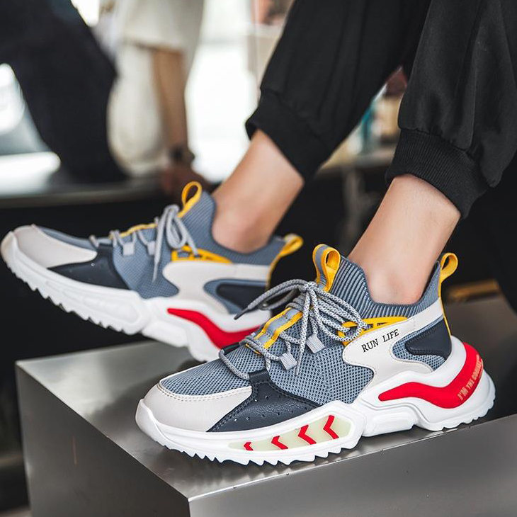 Giày Thể Thao Nam GEMI - Giày Sneaker Màu Đen - Trắng - Xám, Giày Thể Thao Họa Tiết Dấu Phẩy Đơn Giản - G5200