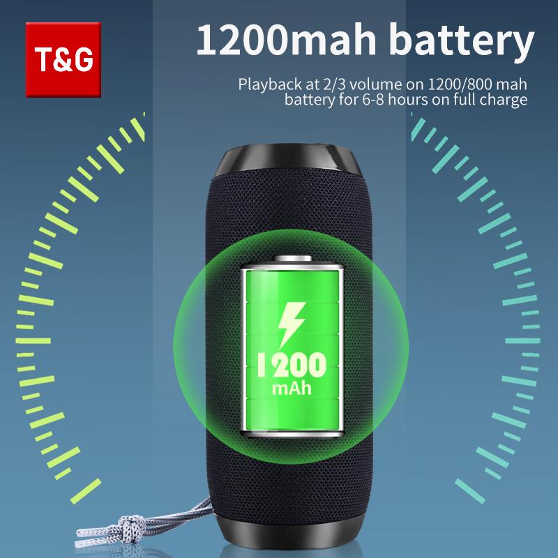 Loa Bluetooth TG117 Hộp âm thanh không dây thực sự di động Loa chống nước Âm thanh vòm ngoài trời hỗ trợ đài TF Màu sắc: Xanh da trời