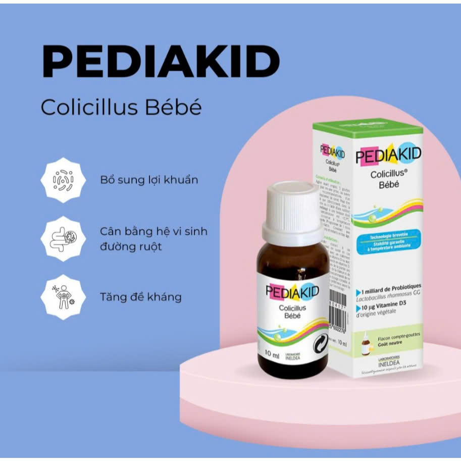 Men Vi Sinh Nhỏ Giọt Pediakid Colicillus Bebe Dành Cho Bé Biếng Ăn, Tiêu Chảy, Táo Bón 10ml