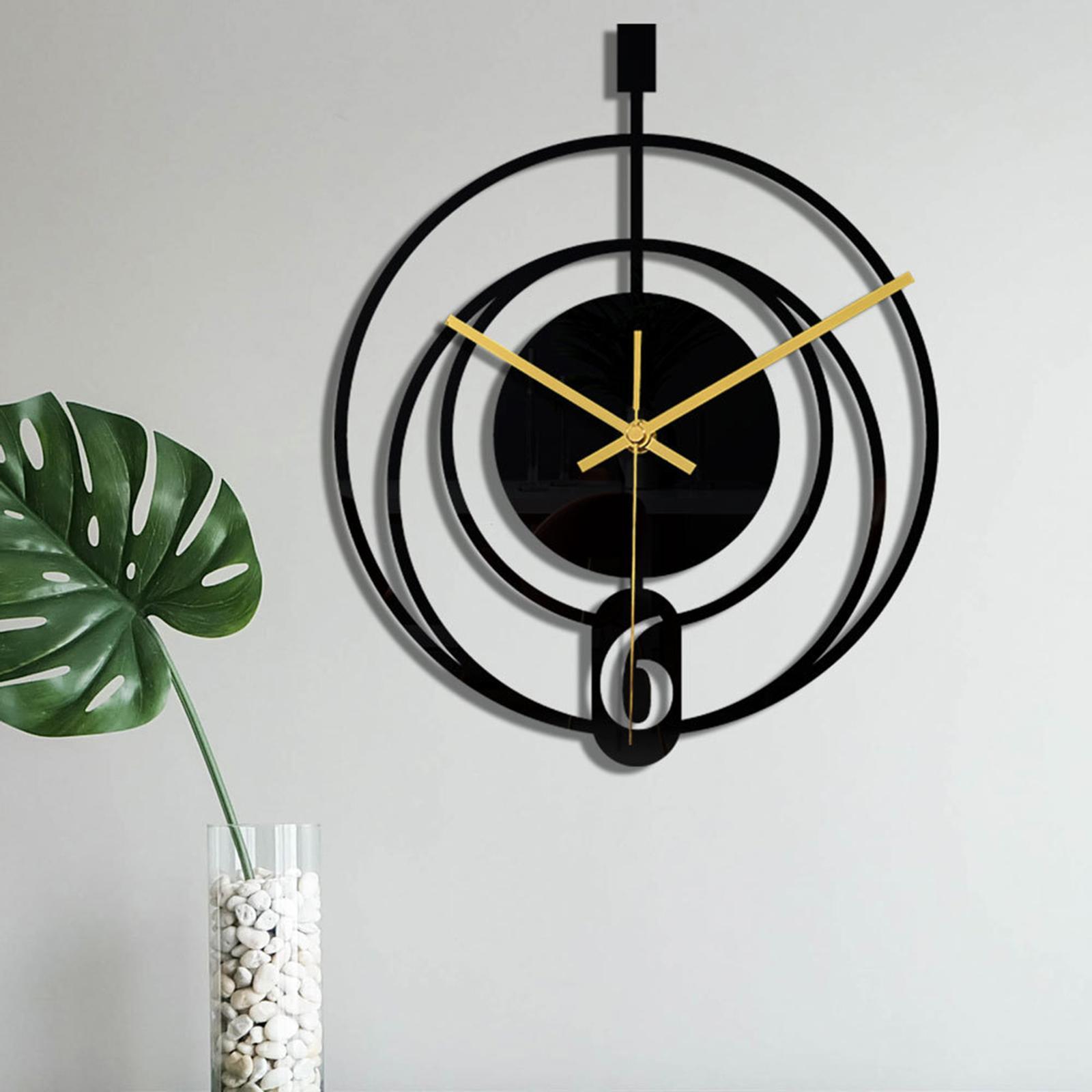 Minimalist Wall Clock Gift Decor Home Silent Clocks Acrylic Black Art