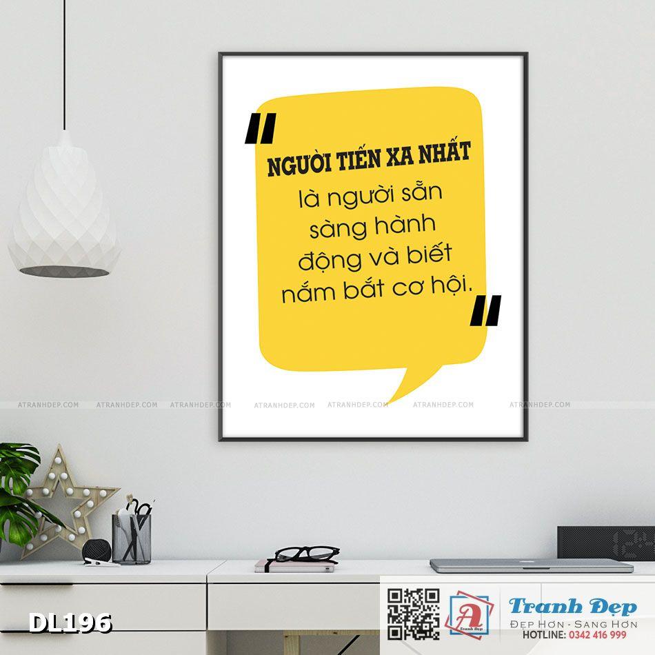 Tranh động lực trang trí phòng làm việc - Người tiến xa nhất là người sẵn sàng hành động và biết nắm bắt cơ hội - DL196