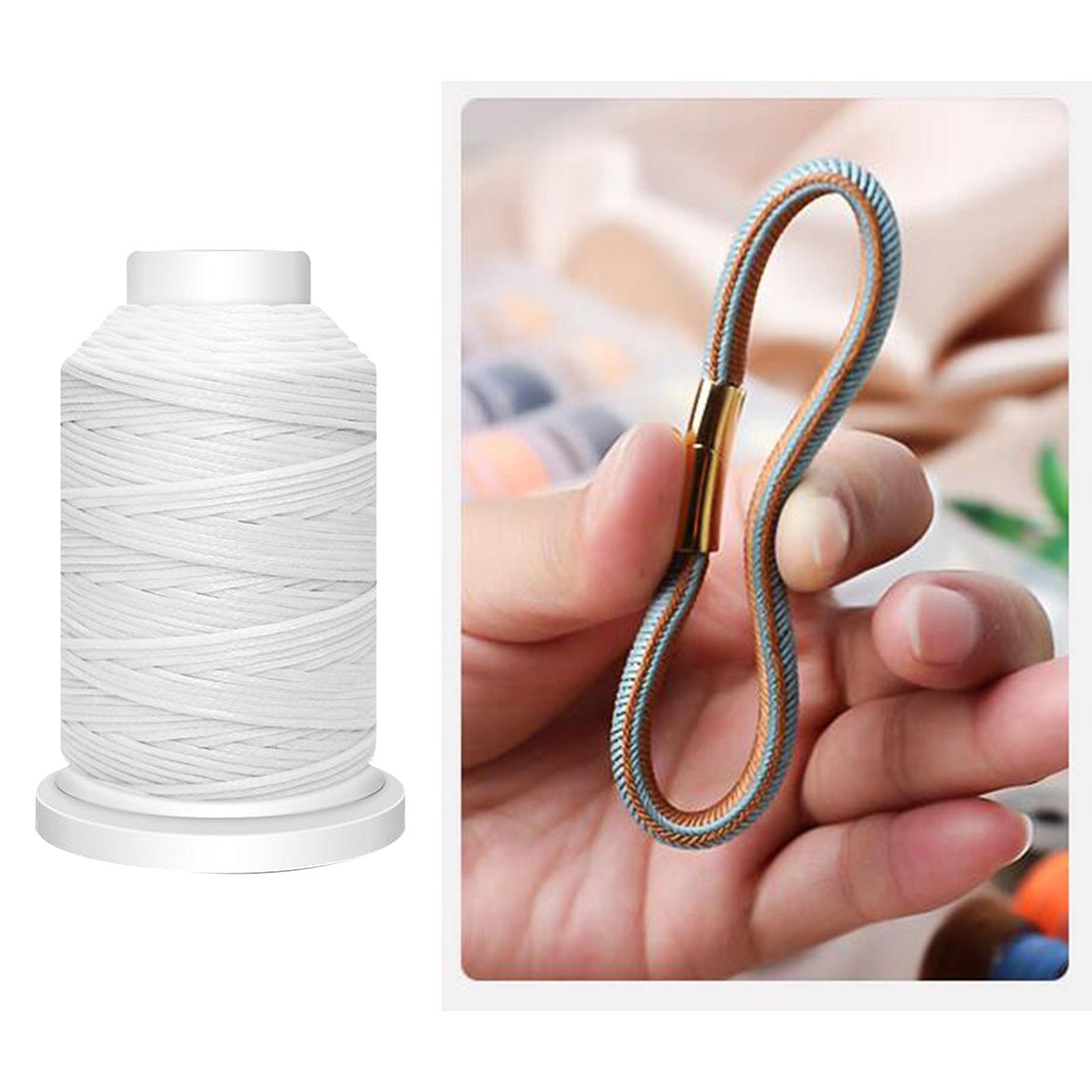 Waxed Thread Polyester Cord for Sewing Stitching Leather Craft White