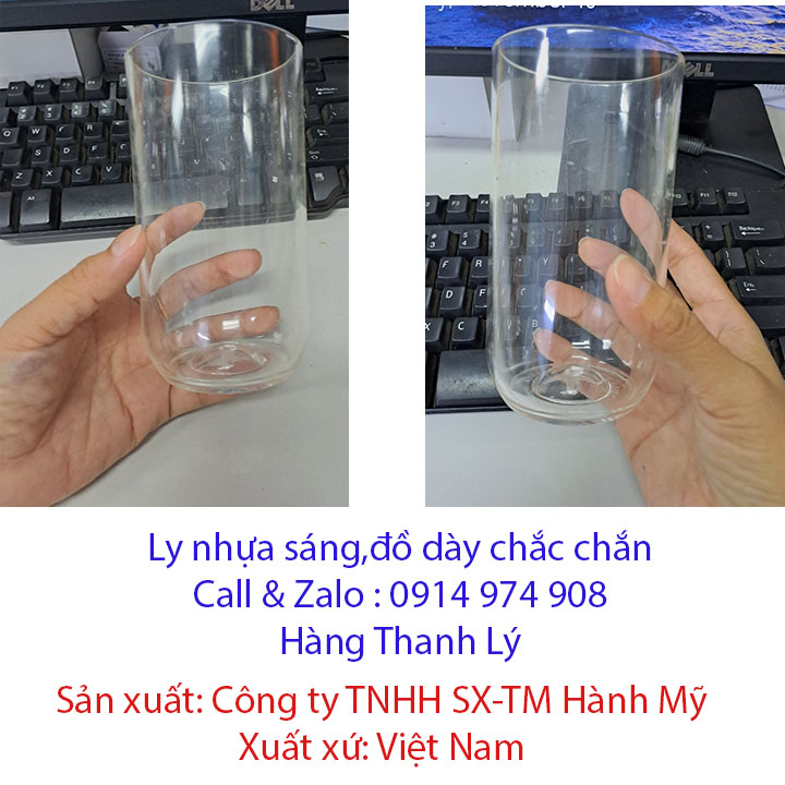 (Thanh lý)Combo 10 ly nhựa trong suốt đế bằng.Hàng công ty thanh lý (có vết trầy xước nhẹ)