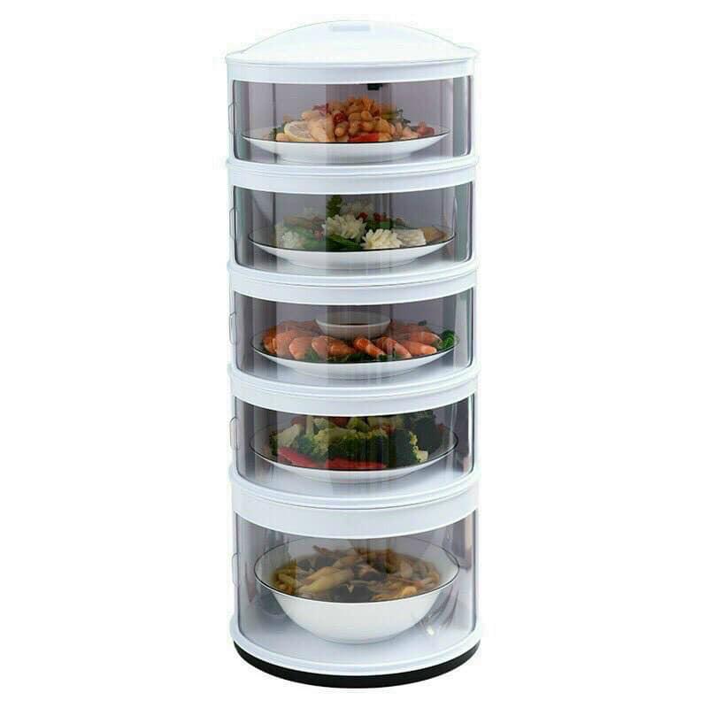 Lồng Bàn Đa Tầng, Khay Hộp Đậy Thức Ăn 5 Tầng - Giữ Nhiệt, Chống Bụi Và Côn Trùng Tiện Dụng Mẫu Mới 2021