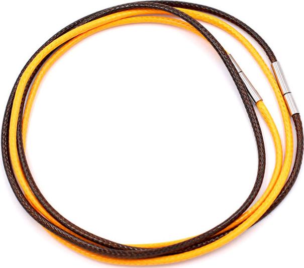 Combo 2 sợi dây vòng cổ cao su - nâu + vàng DCSNV1