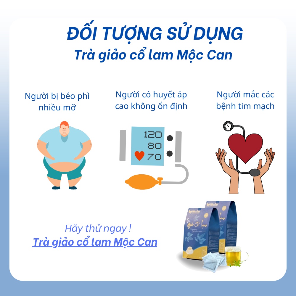 Combo 6  gói trà giảo cổ lam mộc can túi lọc Mộc Can ổn định huyết áp, hạ mỡ máu hỗ trợ ngăn ngừa xơ vữa mạch máu gói 25 túi