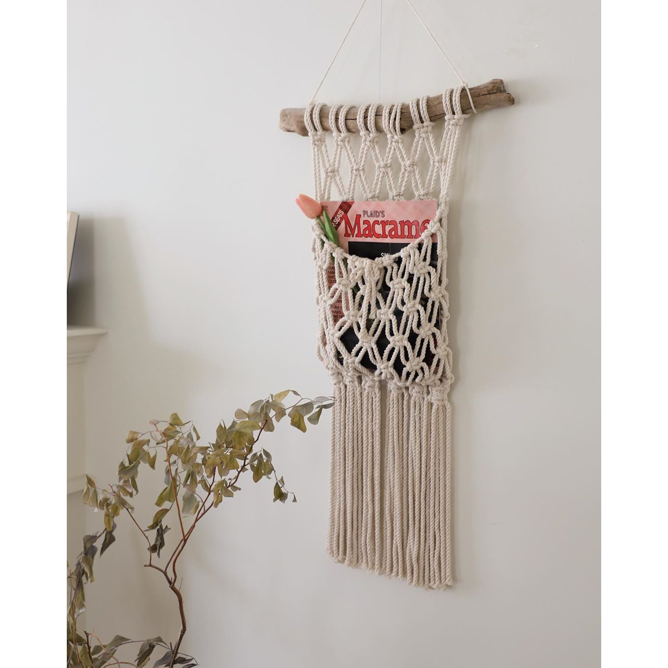 Túi Macrame treo tường tiện lợi TTM01- Đựng đồ tiện dụng, lưu trữ đa năng, trang trí phòng khách, phòng ngủ.