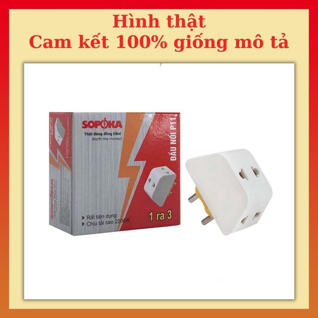 Ổ chia điện thông minh 3 ổ cắm SOPOKA P11 , Ổ cắm chuyển đổi đa năng chịu tải cao 2200W bảo hành chính hãng