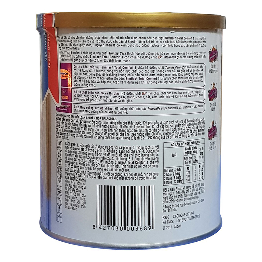 Sữa bột Abbott Similac Total Comfort 1+ 360g