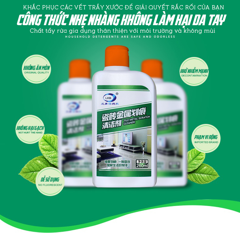 Dung Dịch Xoá Vết Xước Gạch Sàn Nhà Siêu Sạch Cao Cấp LKB 260ml- Hàng Nhập Khẩu