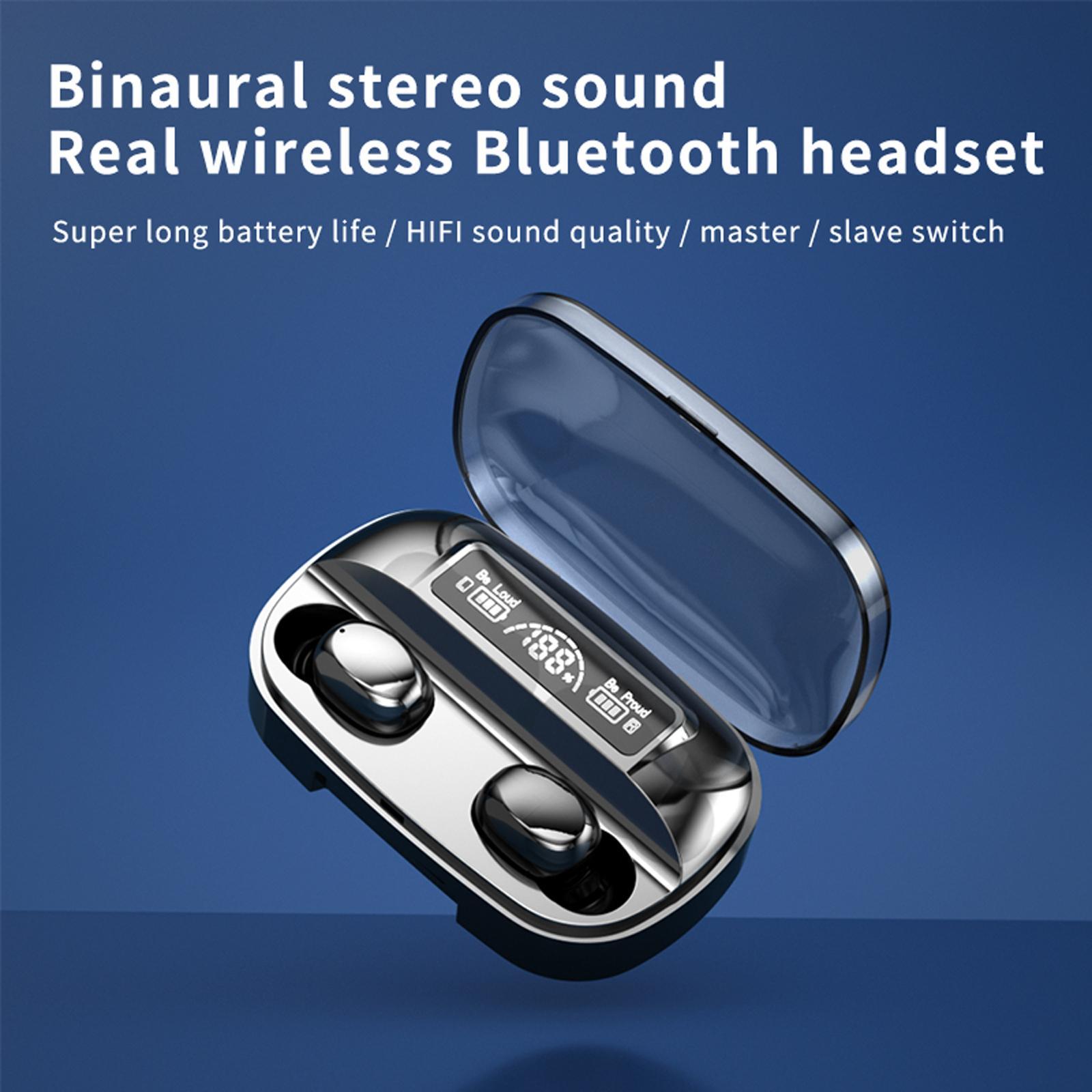 Wireless Headphones Earbuds LED Display HiFi Sound for Phones