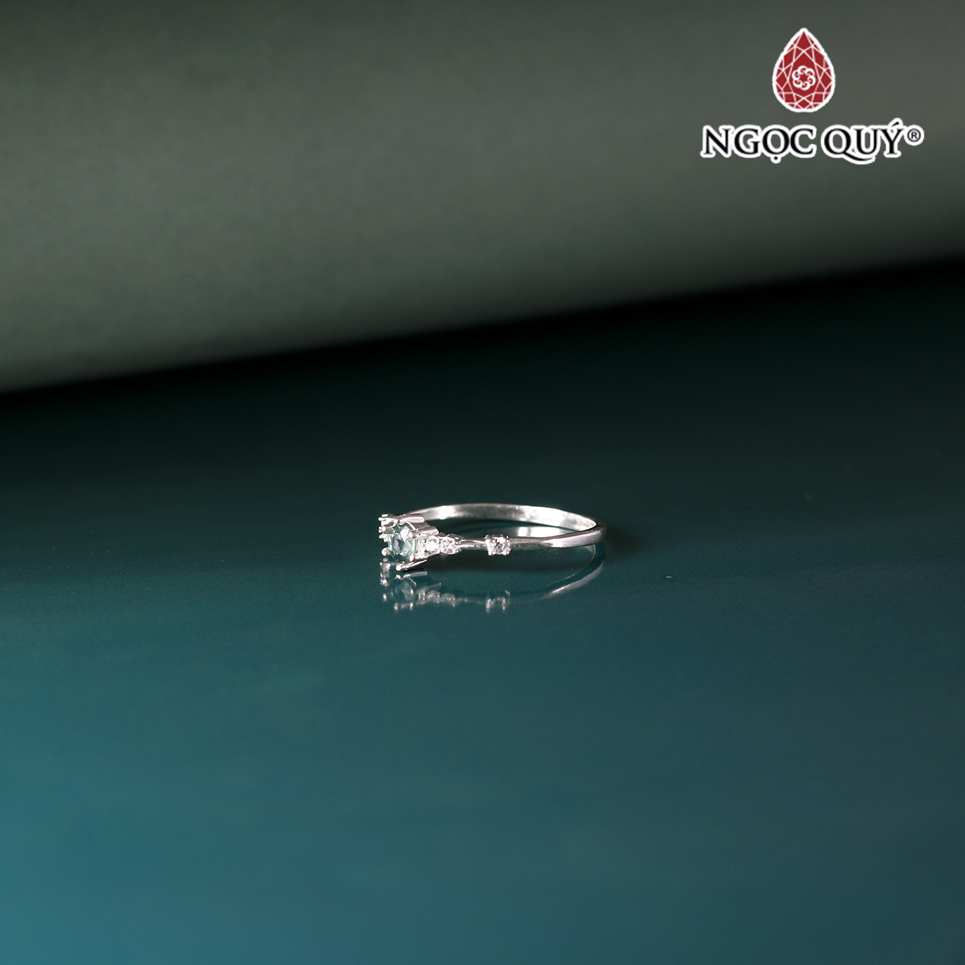 Nhẫn bạc nữ mặt đá Hạt 3mm Ni17mm - Ngọc Quý Gemstones