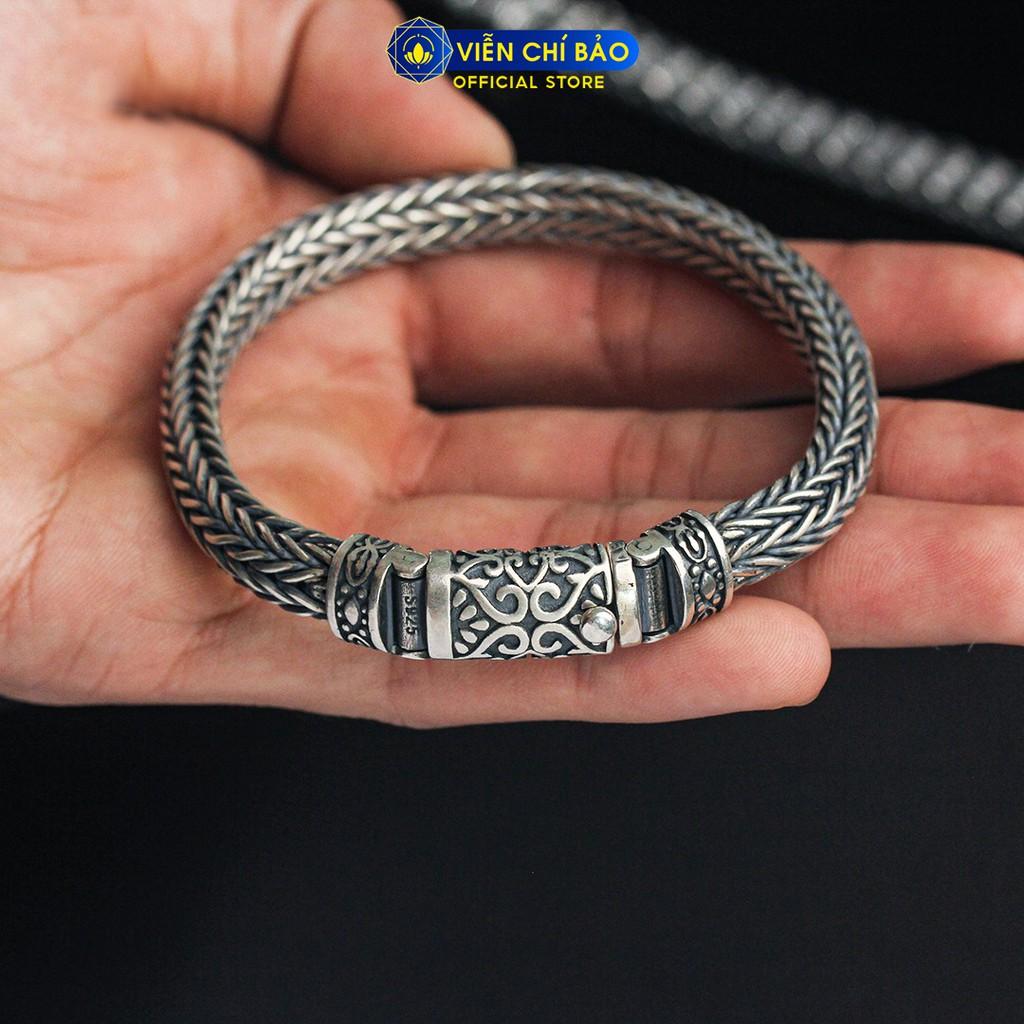 Vòng tay bạc Bình An Văn Tự Vân Mây Cổ dây kết chất liệu bạc Thái 925 thương hiệu Viễn Chí Bảo L100302