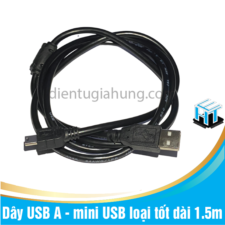 Dây USB A - mini USB loại tốt dài 150cm (1.5m)