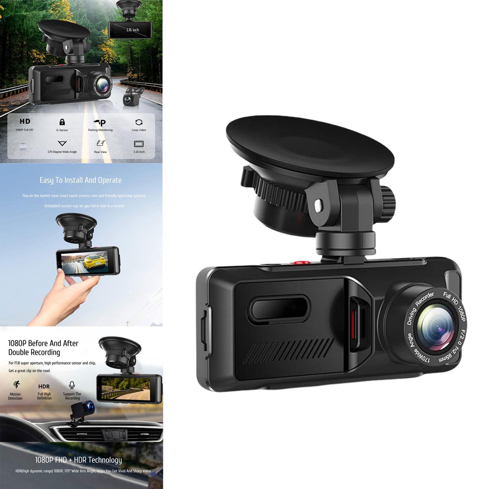 Dash cam IR Night Gravity Sensor 3.16 inch IPS Screen 30FPS Camera DVR Video Recorder Dash cam Recorder Car Camera Monitor for Vehicles Auto