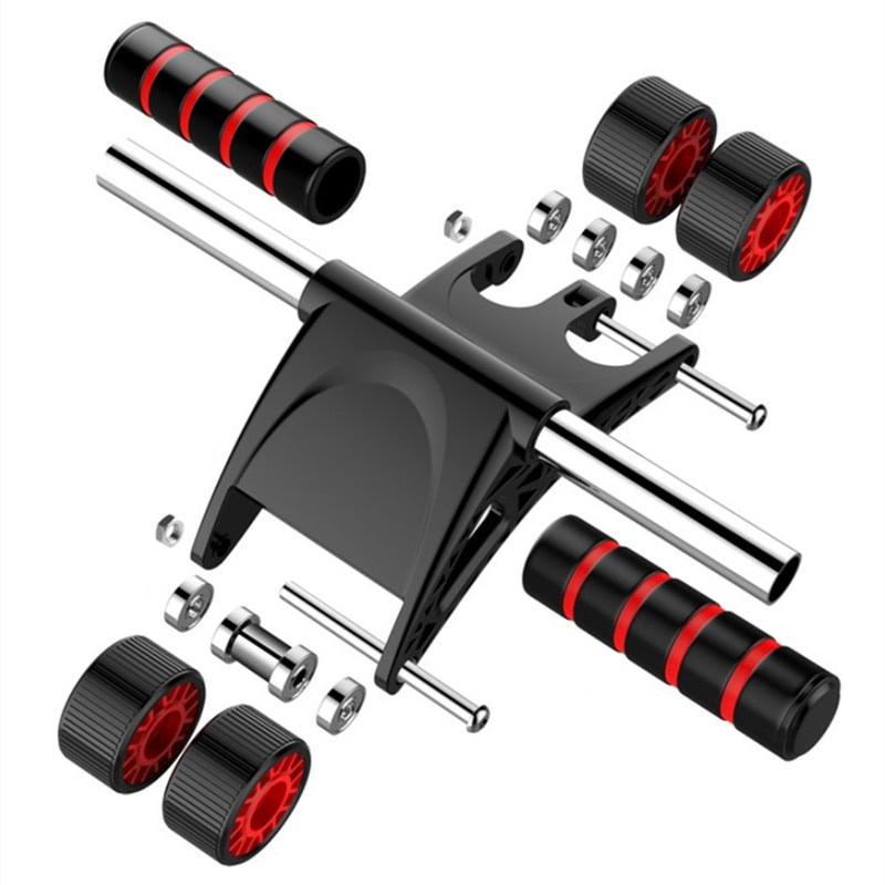 Four Wheeled Ab Roller Arms Belly Core Abdominal Exercise Fitness Trainer Home Gym Workout Bodybuilding Equipment