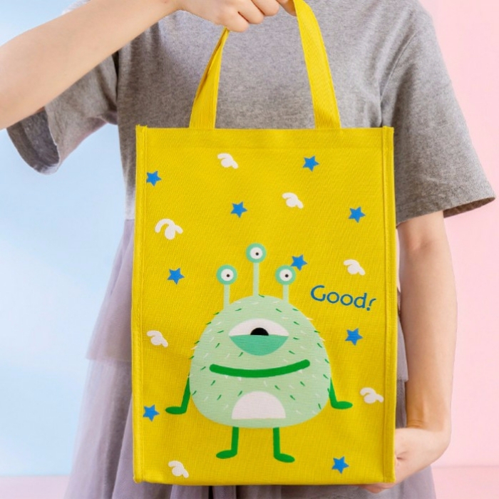 Túi đựng cơm SIZE TO vải Oxford giữ nhiệt nóng/ lạnh hoạ tiết Monster (size 25.5x16x35 cm)