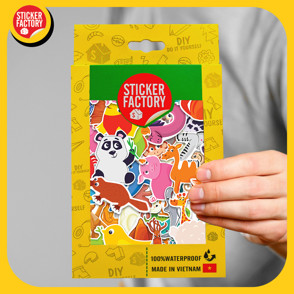 Animals muôn thú - Set 100 sticker decal hình dán dễ thương - STICKER FACTORY