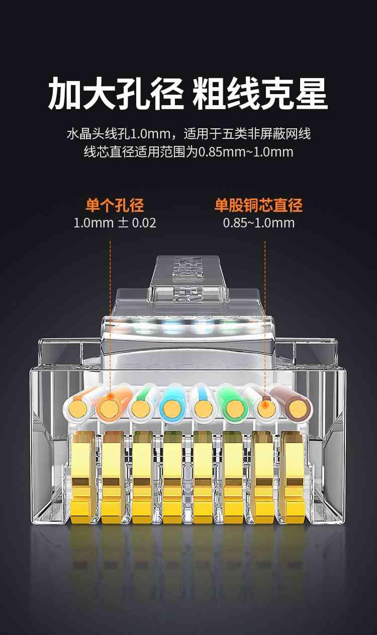 Ugreen UG30156NW183TK 100Pcs Đầu bấm mạng Cat5 Utp 100 cái / hộp - HÀNG CHÍNH HÃNG