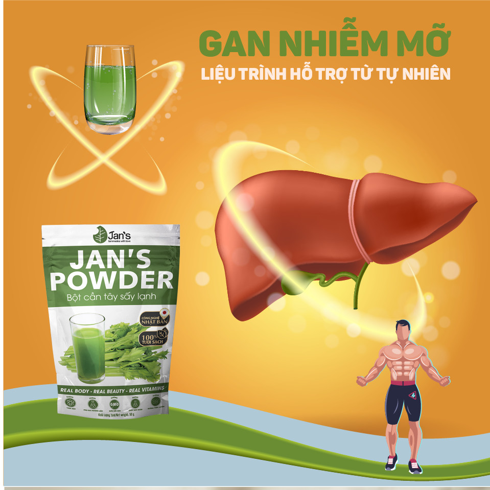 Bột cần tây mật ong sấy lạnh Jan's giúp giảm cân giữ dáng, detox cơ thể tốt cho sức khỏe - Bao bì mới túi 60g (20 gói x 3g)