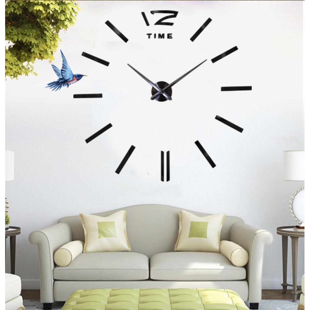 Đồng Hồ dán tường trang trí nhà cửa DIY Mirror Clock 12 Phong cách European