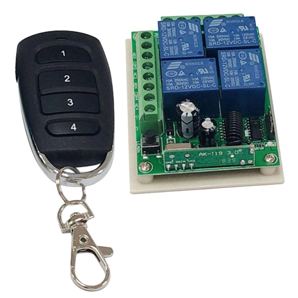 Công Tắc Rơle Không Dây 1 Pc PCB 4CH Với Bốn Nút điều Khiển Từ Xa 433 MHz