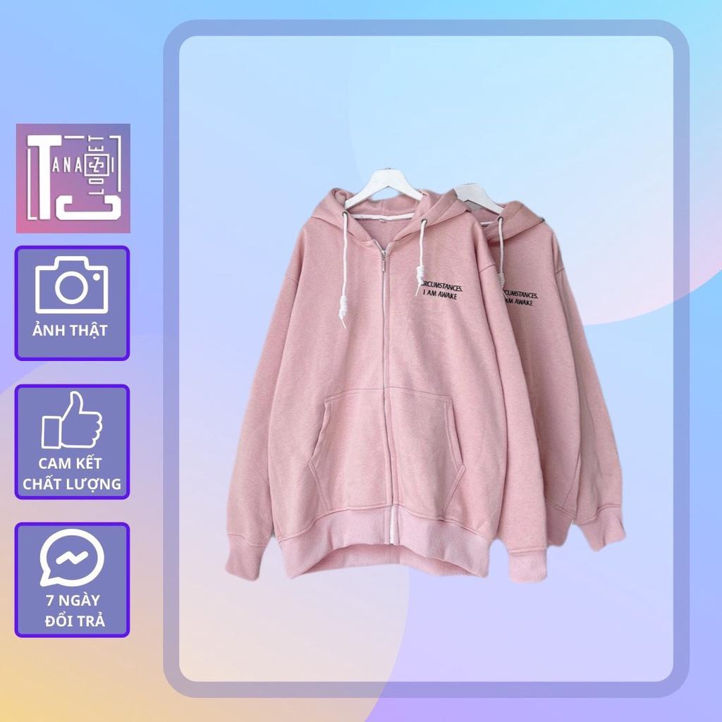 Áo khoác tay dài form rộng chữ thêu Awake (ảnh thật tại shop)