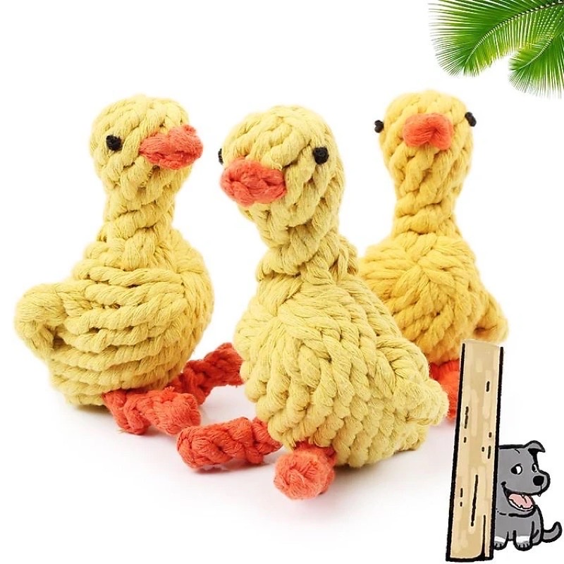 Đồ chơi hình gà con bằng thừng cho cún gặm nhấm