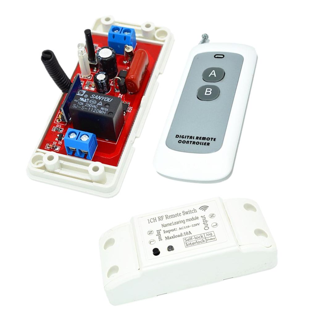 433Mhz 220V Wireless with 2-key White Remote Control Relay Receiver Module