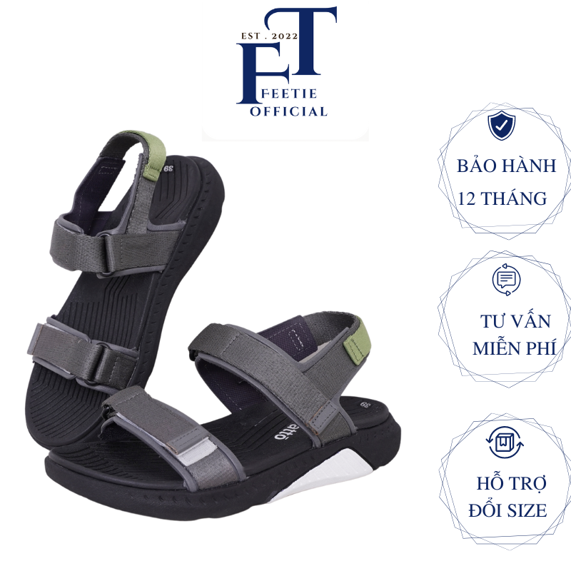 Dép Sandal Nam Nữ Shatto Quai Ngang/ Quai Chéo Xám Mang Đi Học cao 4cm Đế Bằng (Có Sẵn)