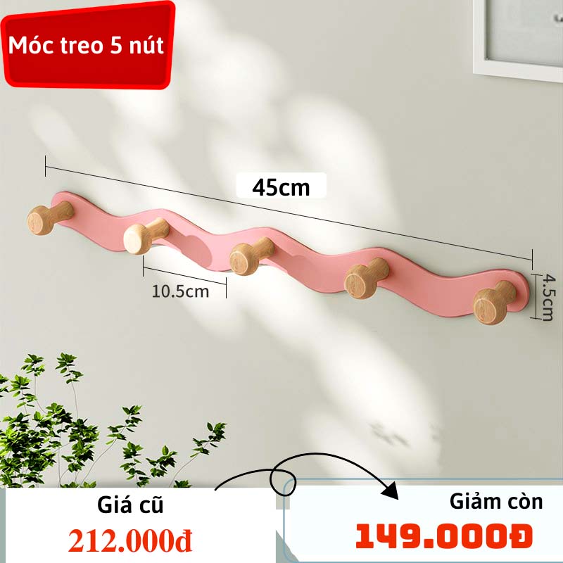 Móc treo lượn sóng Dola Home sử dụng miếng dán không khoan đục không hại tường không hại cửa mở rộng không gian treo đồ