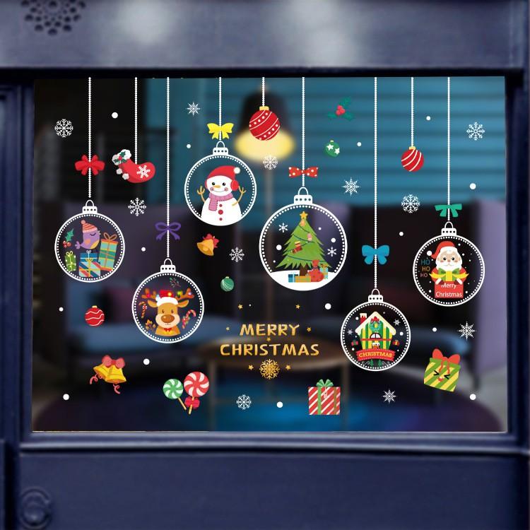 Sticker Decal Trang Trí Giáng Sinh Dán Cửa Kính - Decal Trang Trí Noel Dán Cửa Kính