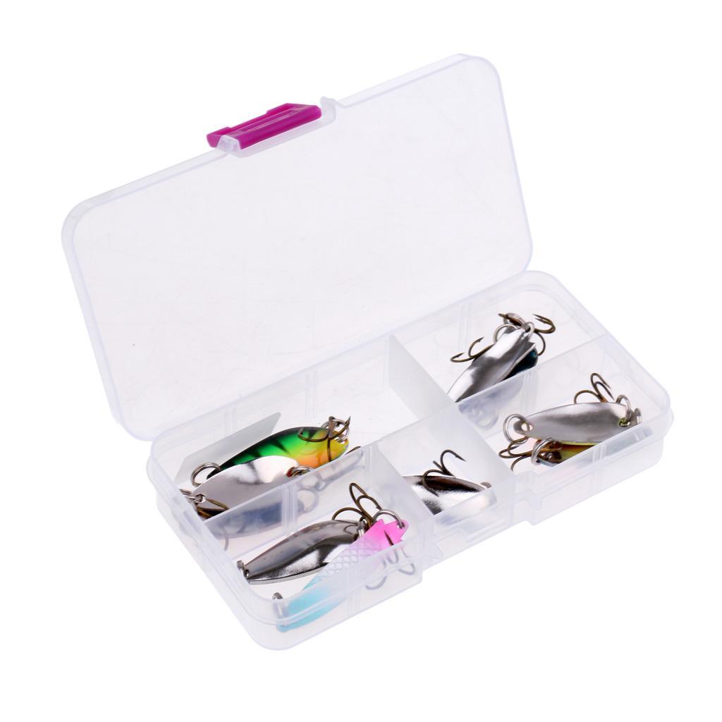 10Pcs/30Pcs Metal Fishing Lures with Treble Hooks - Assorted Spoon Baits for Bass Salmon Trout