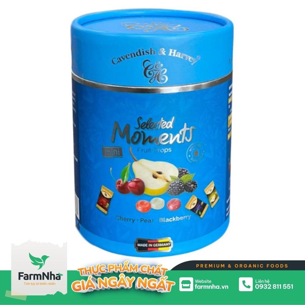 Kẹo Trái Cây Cavendish & Harvey 100g Selected Moments Fruit Drops Blue - Kẹo trái cây Cherry Anh đào, Pear Lê, Blackcherry Dâu, Chính hãng nhập khẩu từ Đức