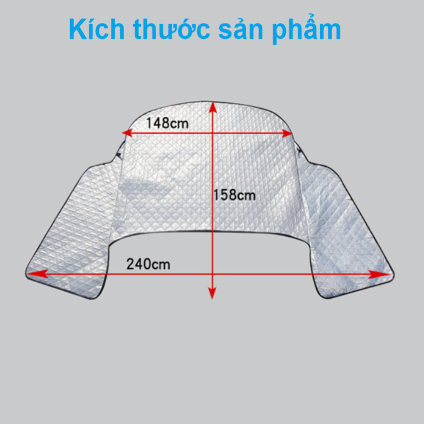 Tấm, bạt chắn nắng kính lái, hông xe và gương chiếu hậu xe ô tô 4 lớp phản quang cao cấp