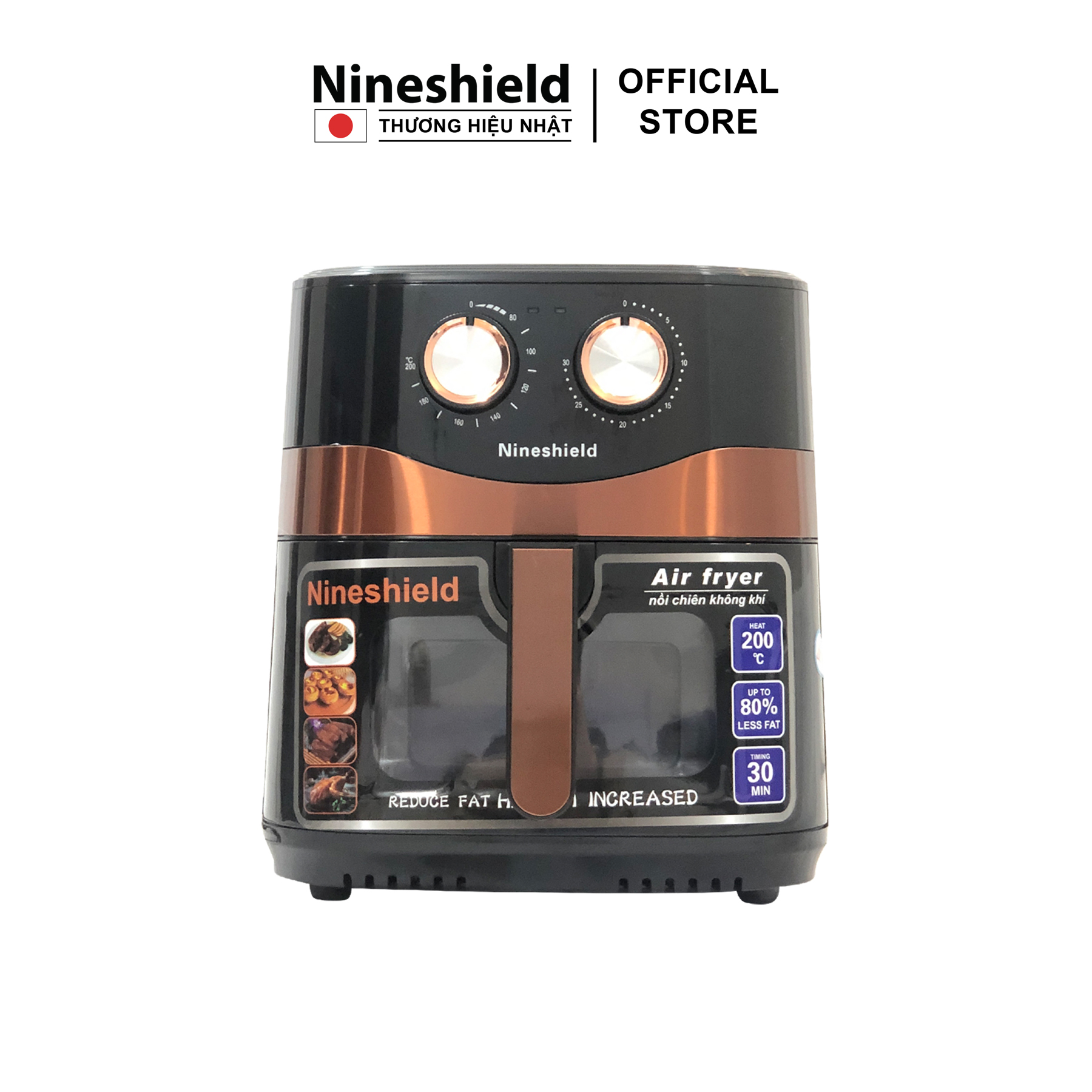 Nồi Chiên Không Dầu 10.5L Nineshield Loại Cơ KB-8002M - Hàng chính hãng