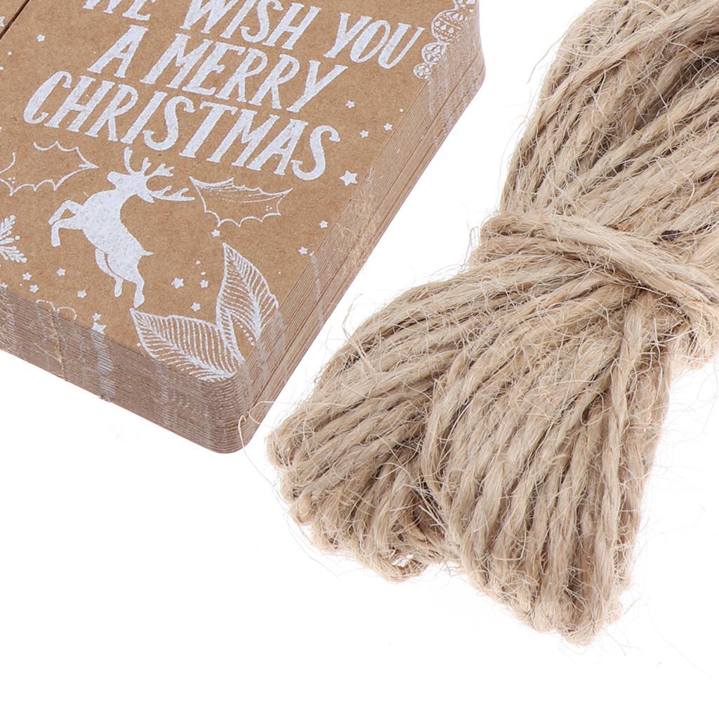 100pcs Set Christmas Kraft Paper Labels Christmas Hanging Gift Tags