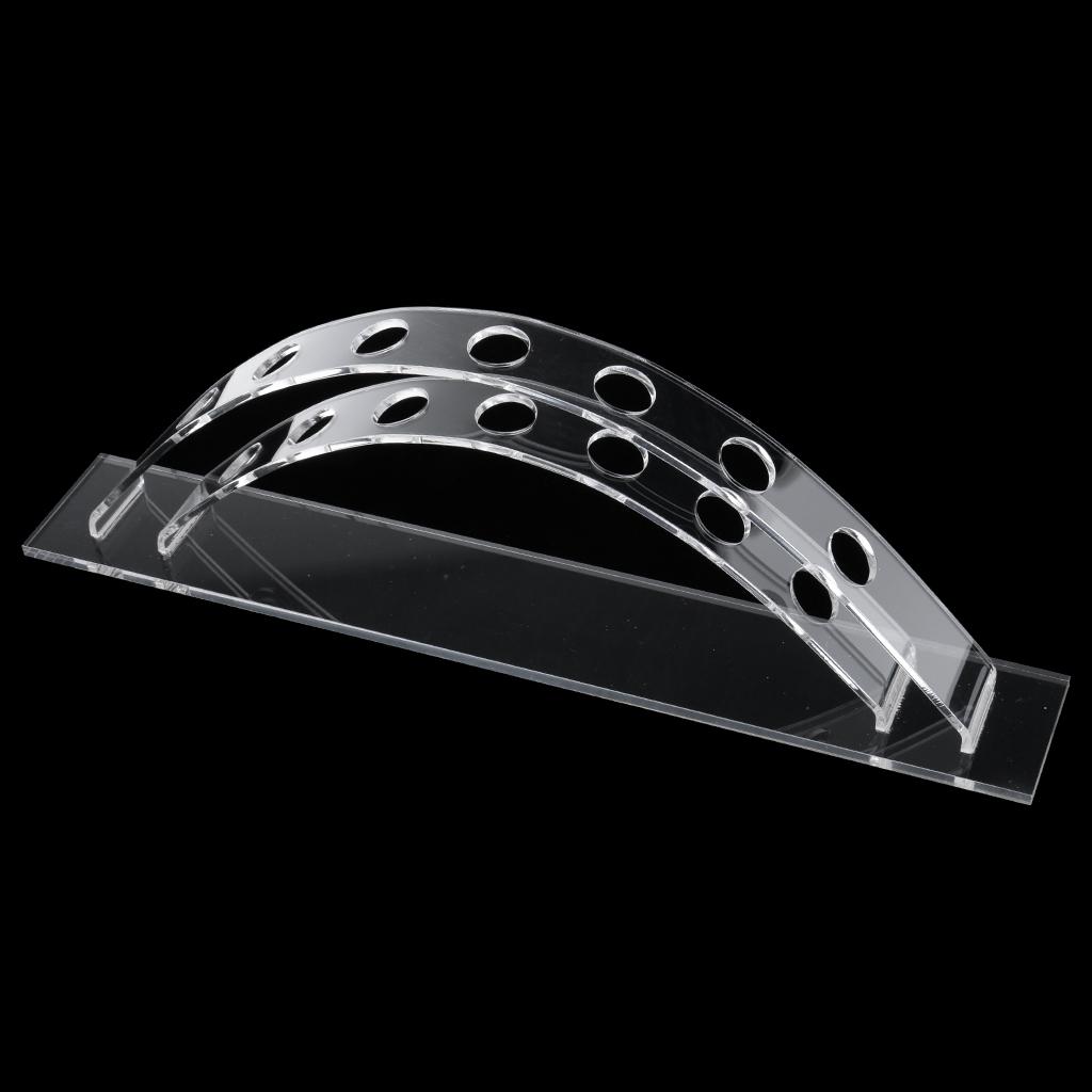 7 Slots Rainbow Acrylic Makeup Brush Holder Rack Pen Pencil Organizer Shelf