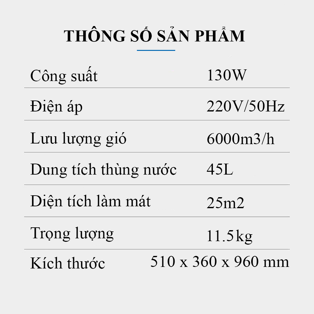 Máy Làm Mát Không Khí Bằng Hơi Nước  HA618 Dung Tích 45L, Quạt Điều Hòa Hơi Nước, May Lam Mat Hoi Nuoc,  An Toàn Cho Sức Khỏe, Tiết Kiệm Điện Và Chi Phí, Động Cơ Mạnh Mẽ Và Bền Bỉ