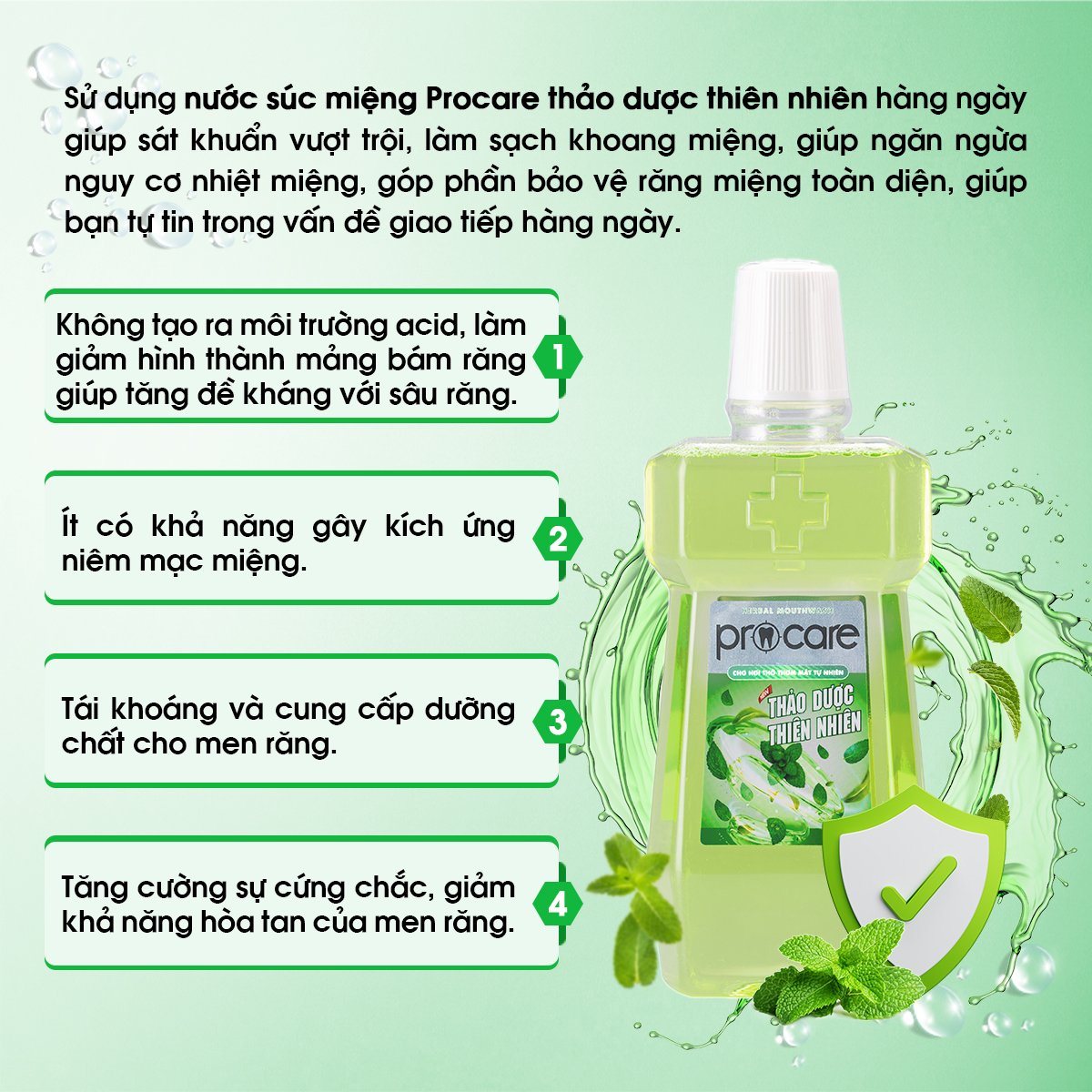 Nước súc miệng Procare thảo dược thiên nhiên (500ml)