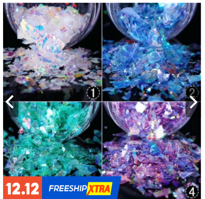 Vụn ngũ sắc hologram hiệu ứng bắt sáng resin hũ 50mlm