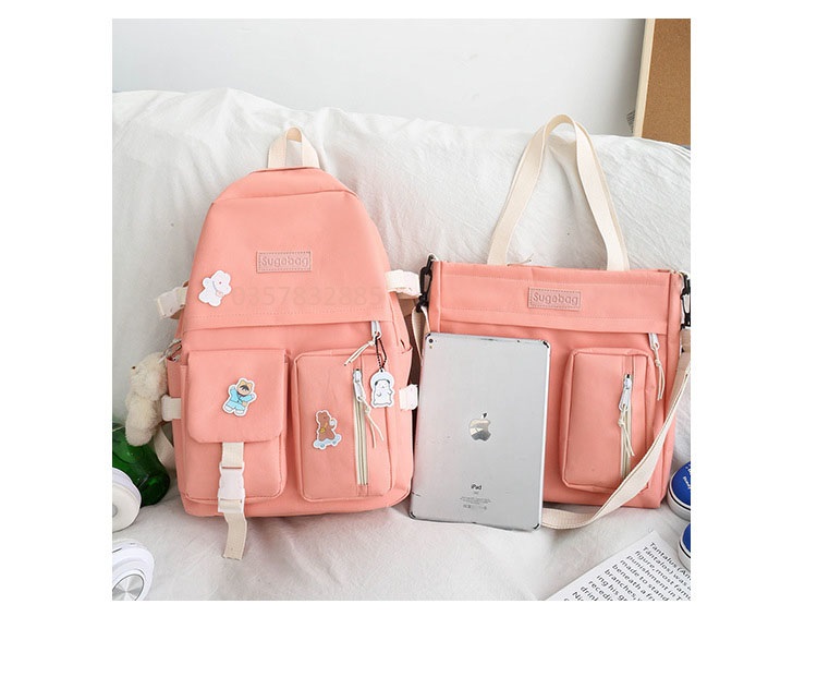 Combo set 5 món balo nữ balo cấp 1 balo cấp 2 balo cấp 3 siêu đẹp đáng yêu SUGEBAG mã 372