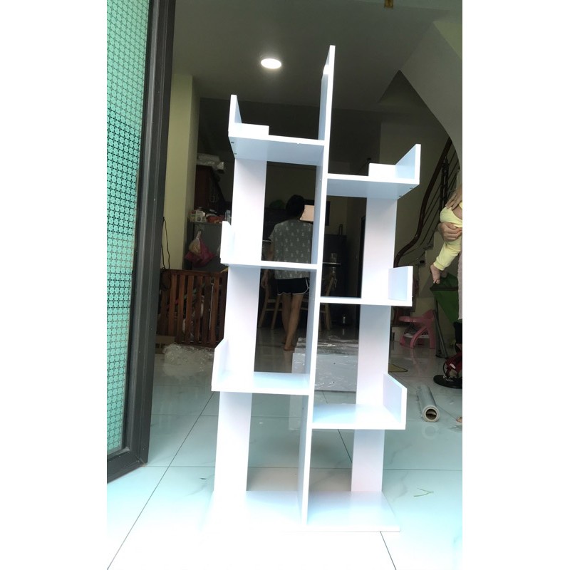 Kệ sách gỗ xương rồng, kệ sách hình cây gỗ MDF cao cấp, chống mối mọt, đựng sách 8 ngăn 50x20x120 ND25