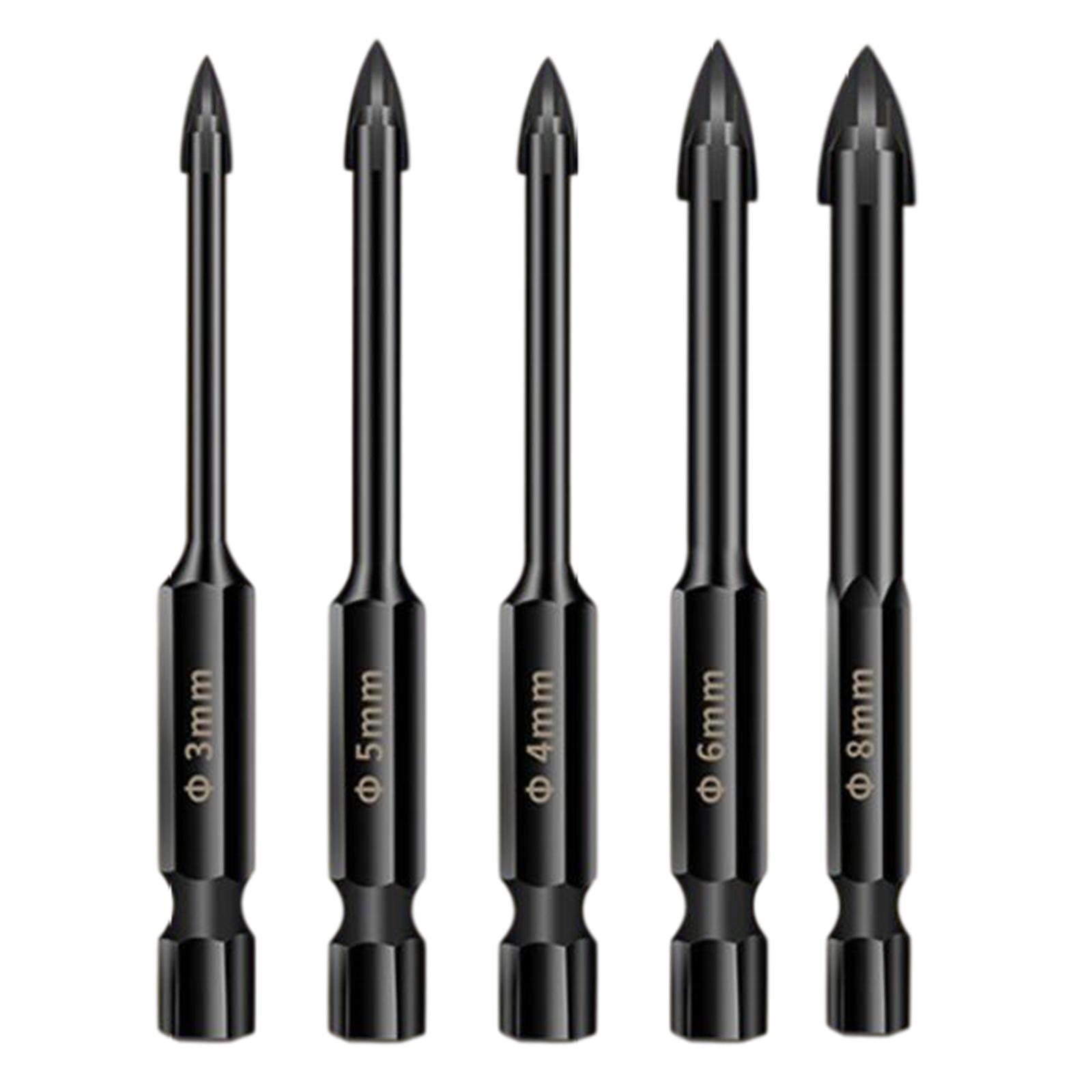 Cross Tile Drill Bit, Spear Head Woodworking Tool Masonry Drill Bits for Ceremaic