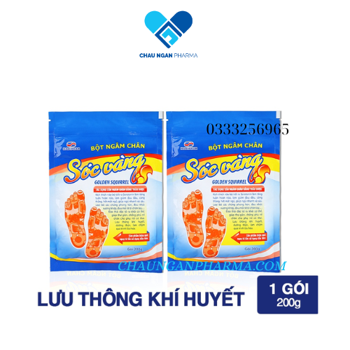 Bột ngâm chân SÓC VÀNG  Gói 200gram - Hỗ trợ lưu thông khí huyết